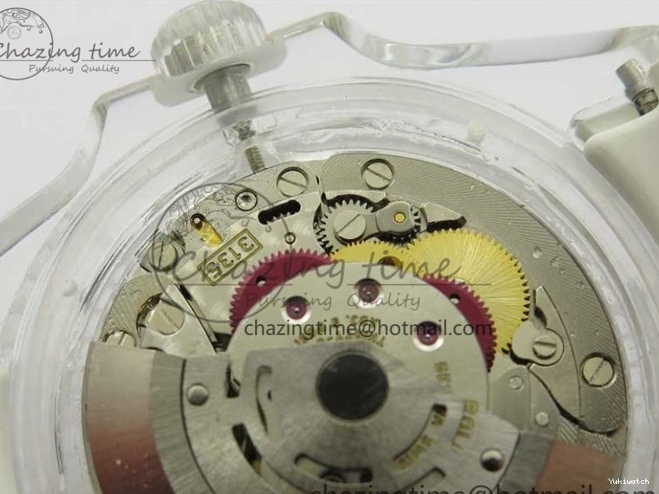 Best Phantomlab Edition 3AF White Dial Submariner VR3135 on Strap Rubber Blue Transparent Light 1109